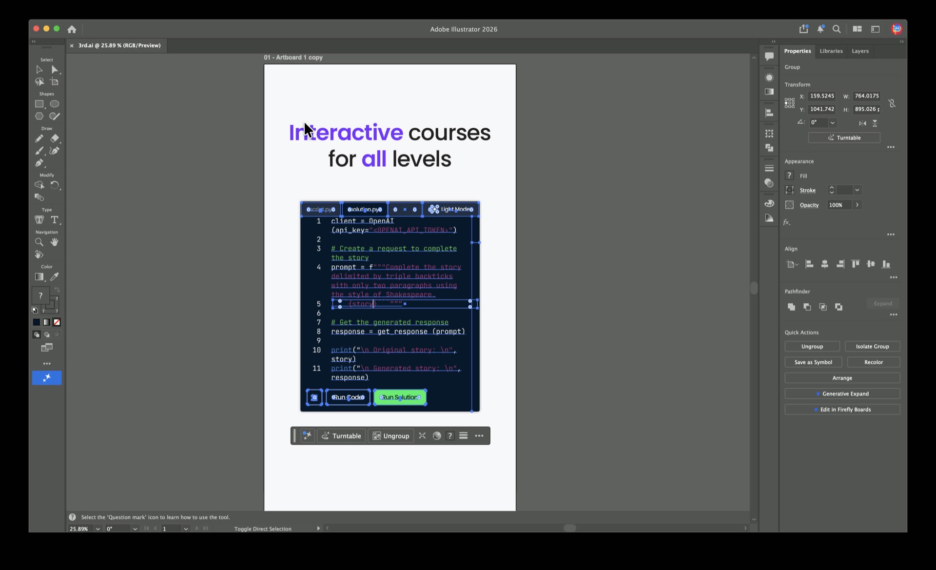 DataCamp project work in Adobe Illustrator